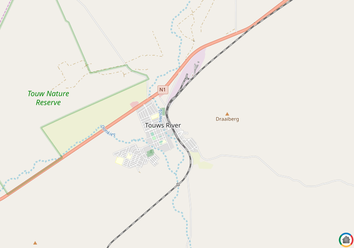 Map location of Touws River (Touwsrivier)